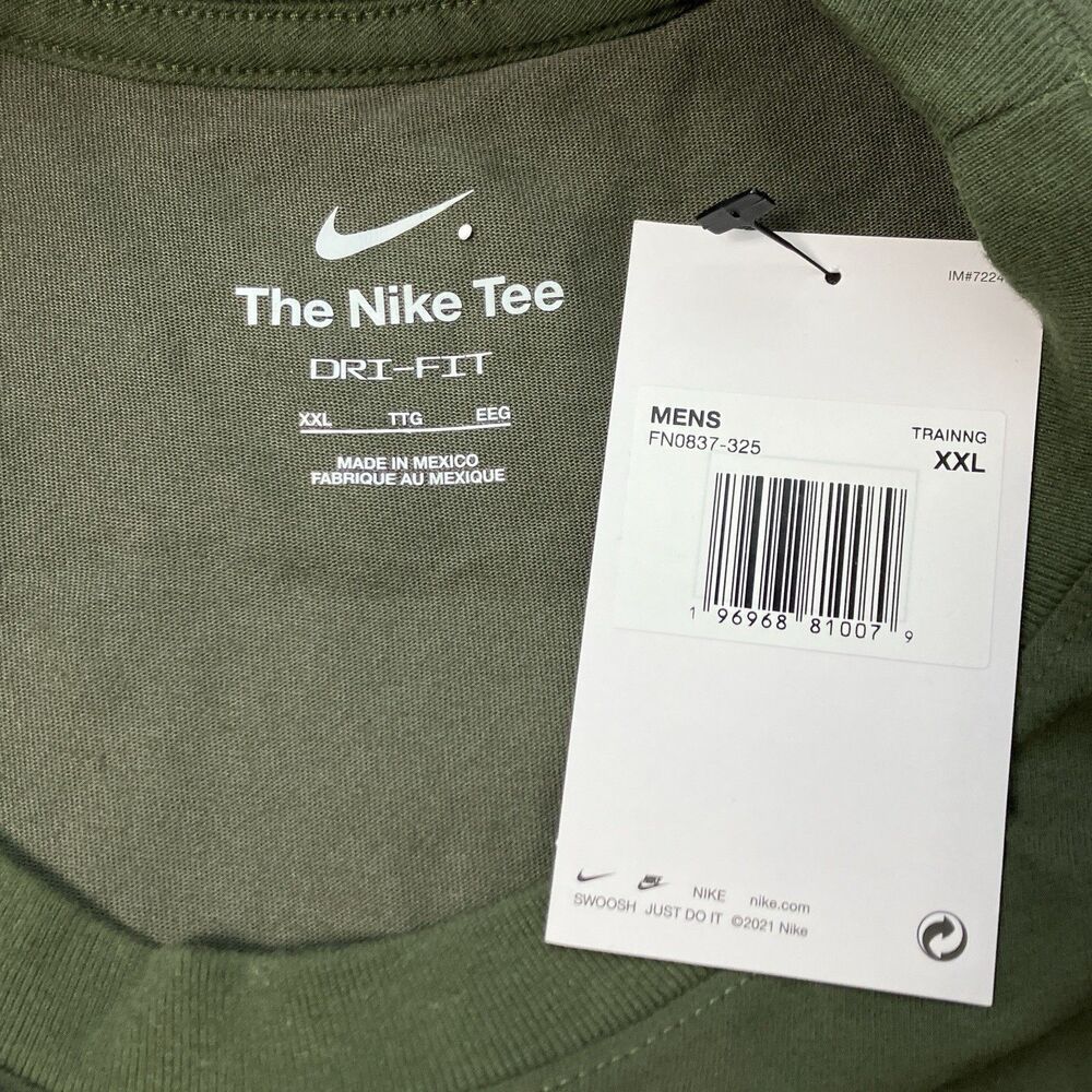 Nike T Shirt Mens XXL Green Graphic Just Do It Athletic Streetwear‎ FN0837-325 - Picture 7 of 13